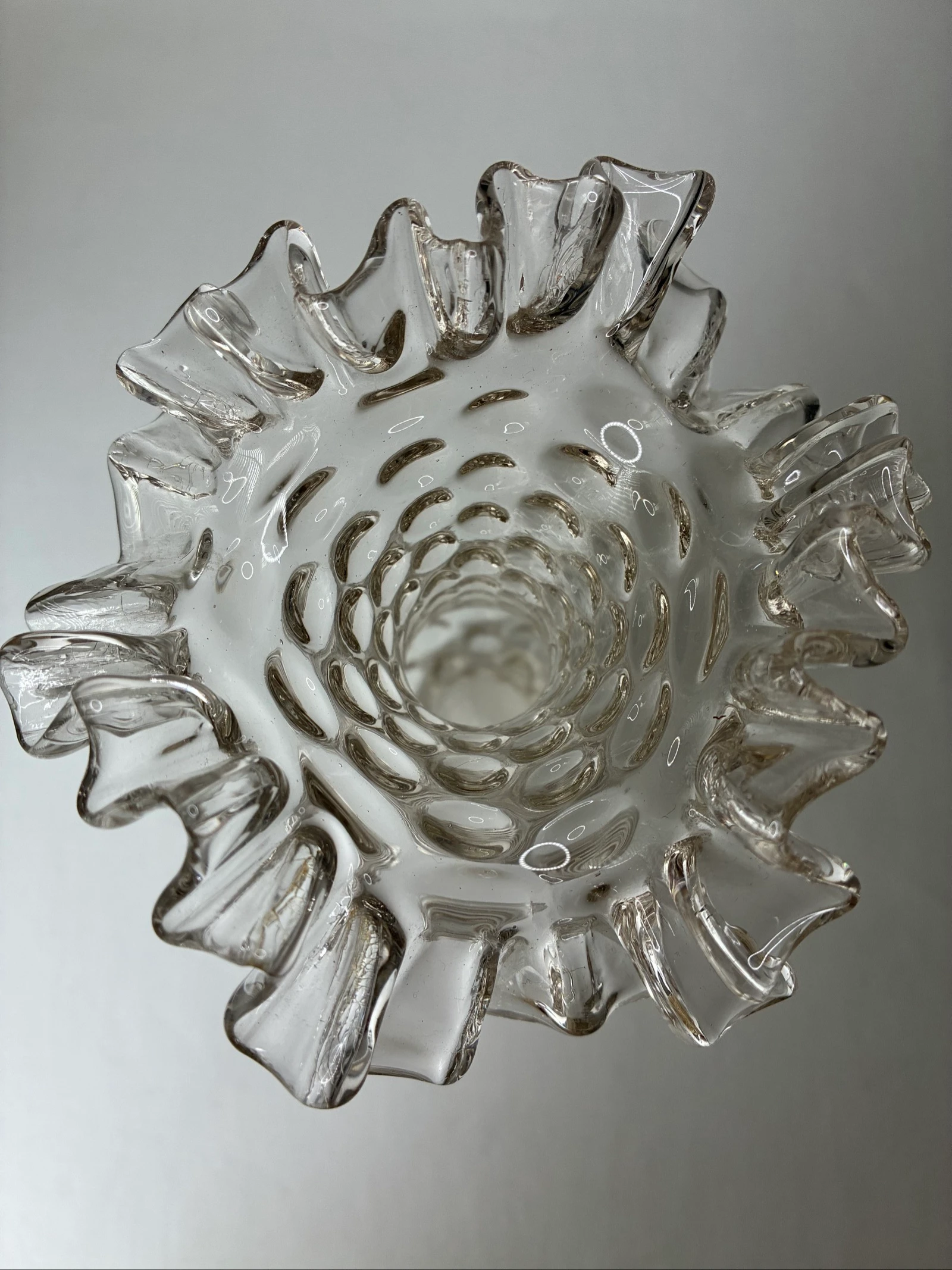 Vaso vintage de vidrio transparente con estructura de burbujas – photo 6